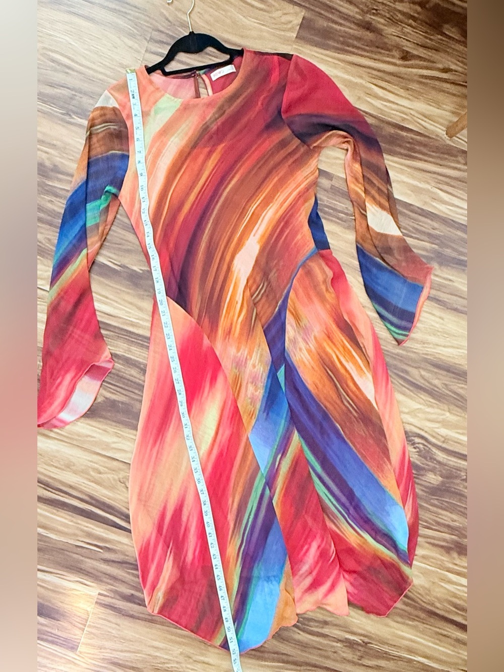 Abstract Flame-Print Long Sleeve Midi Dress by Roksanda - Picture 7 of 7